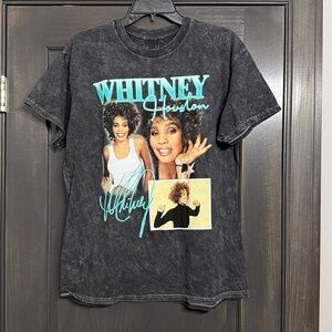 Whitney‎ Houston Shirt Women L Gray Band Tee